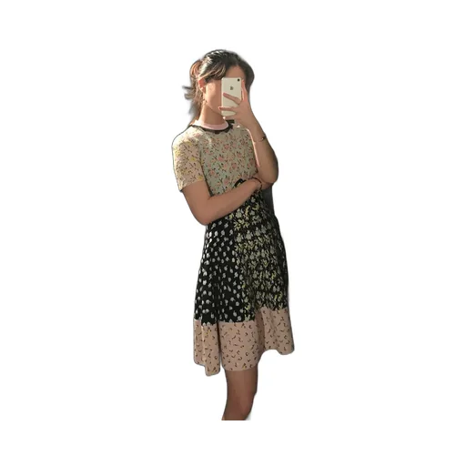 Floral Printed Knitted Dress