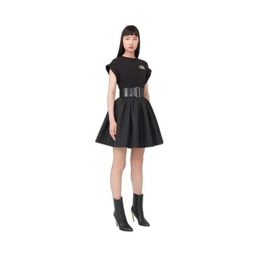 Seal-Logo Panelled Crewneck Mini Dress
