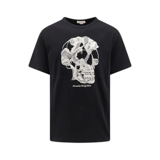 Skull Embroidered Crewneck T-Shirt