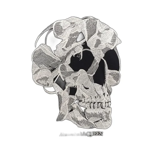 Skull Embroidered Crewneck T-Shirt