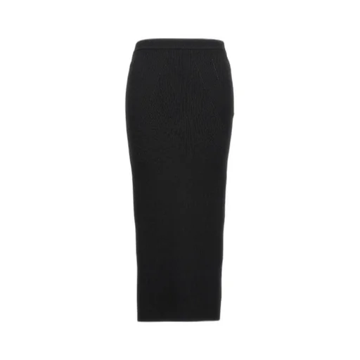Rib-Knit High-Waisted Midi Skirt