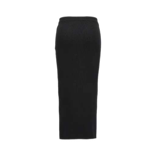 Rib-Knit High-Waisted Midi Skirt