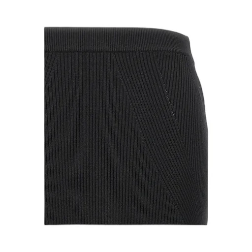 Rib-Knit High-Waisted Midi Skirt