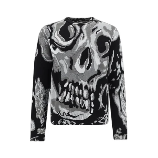 Skull Intarsia-Knit Crewneck Jumper