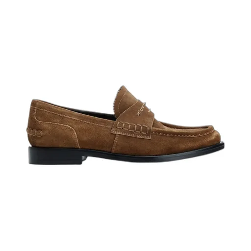 Logo-Plaque Suede Loafers
