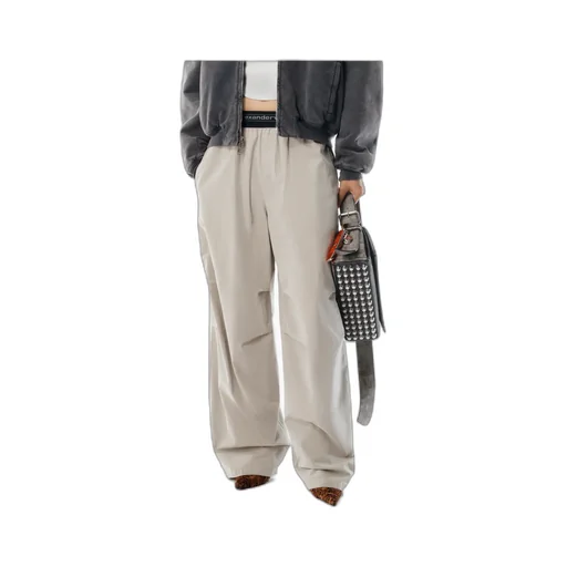 Logo Waistband Mid-Waisted Pants