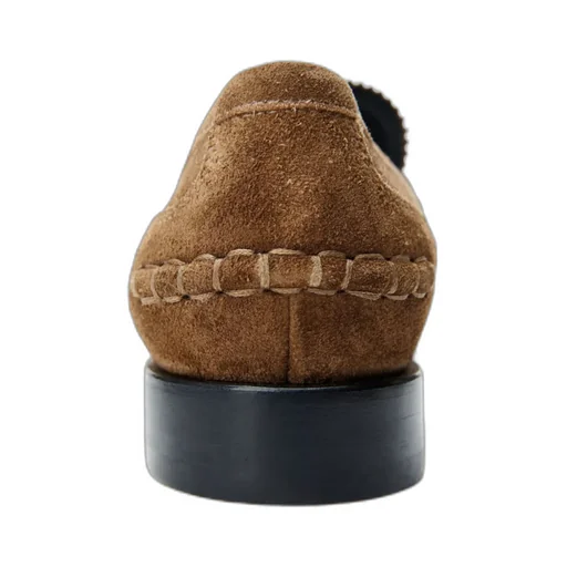 Logo-Plaque Suede Loafers