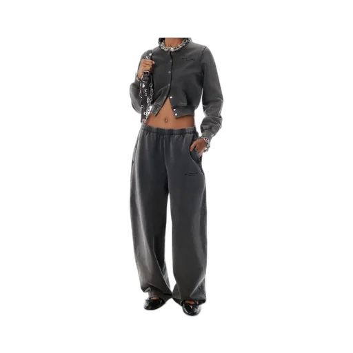 Elastic Waist Wide-Leg Trousers