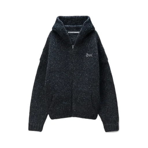 Oversized Zip-Up Knitted Hoodie