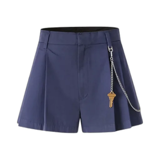 Pleated Chain-Detail Skorts