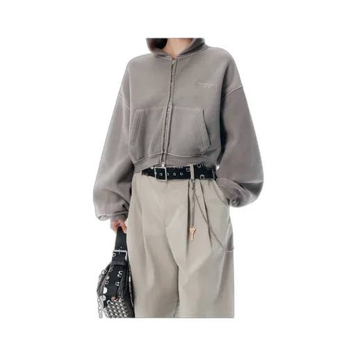 Zip-Up Crop Hoodie