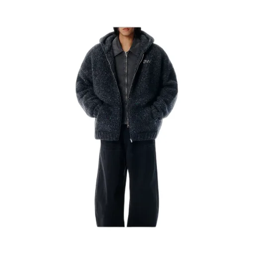 Oversized Zip-Up Knitted Hoodie