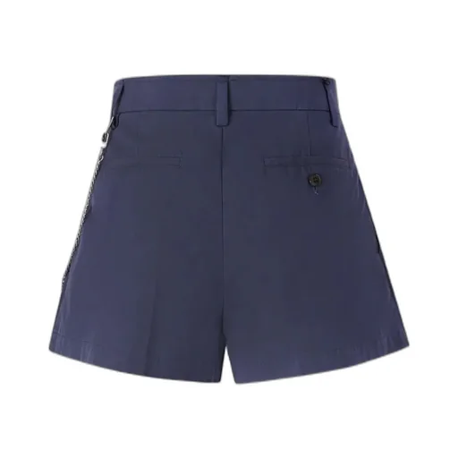 Pleated Chain-Detail Skorts