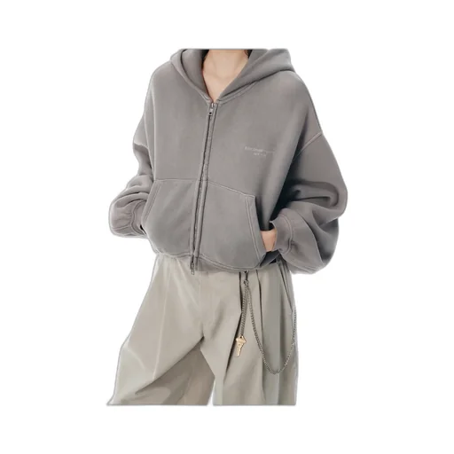 Zip-Up Crop Hoodie