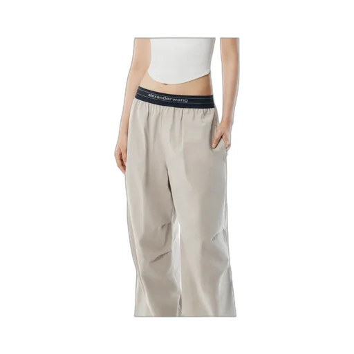 Logo Waistband Mid-Waisted Pants