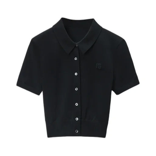Logo Patch Knitted Polo Shirt