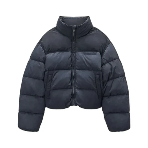 Long-Sleeved Zippered Cotton Jacket