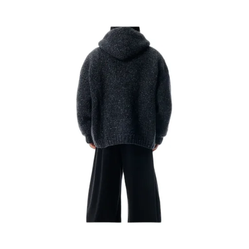 Oversized Zip-Up Knitted Hoodie