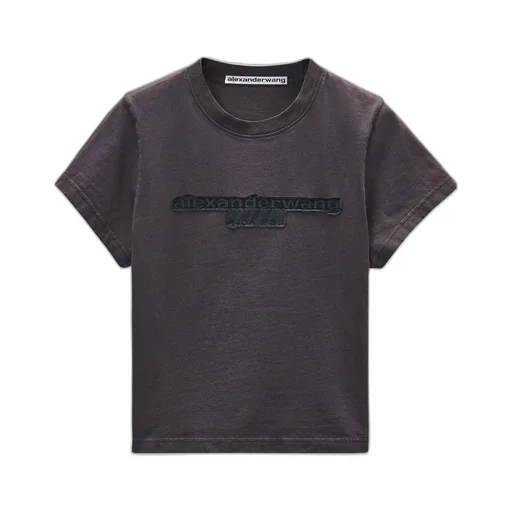 Logo Embroidered Cropped T-Shirt