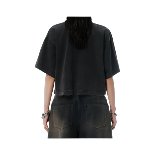Short-Sleeved Cropped Polo Shirt