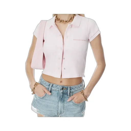 Button-Up Knit Polo Shirt