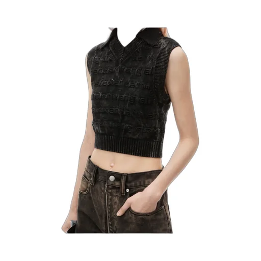 Logo-Intarsia Knitted Vest