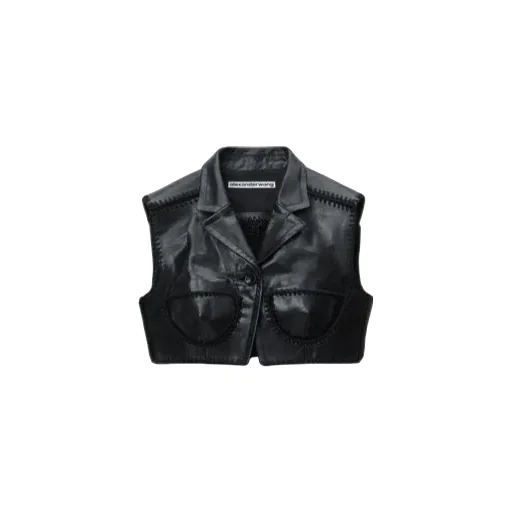 Sleeveless Short Leather Vest