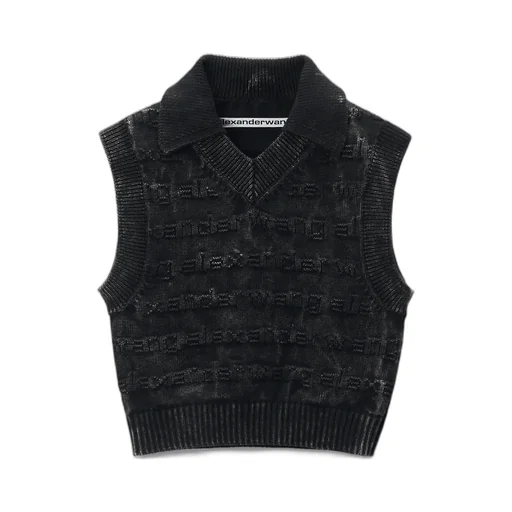 Logo-Intarsia Knitted Vest