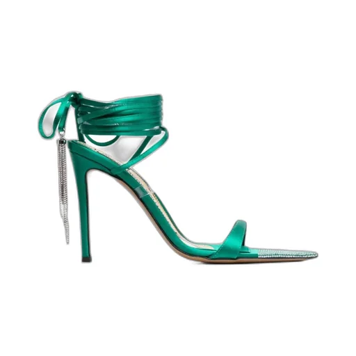 Crystal-Tassel Strappy Sandals