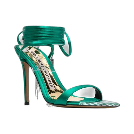 Crystal-Tassel Strappy Sandals