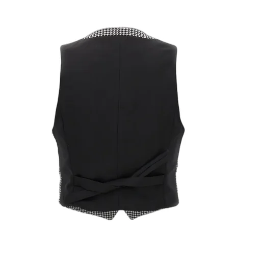 Houndstooth-Patterned Vest