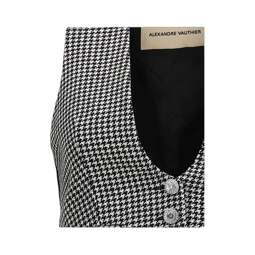 Houndstooth-Patterned Vest