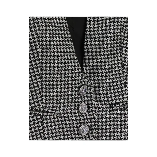 Houndstooth-Patterned Vest