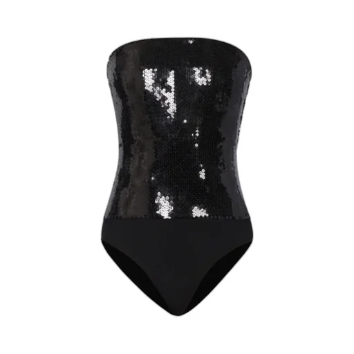 Sequin Embellished Strapless Bodysuit