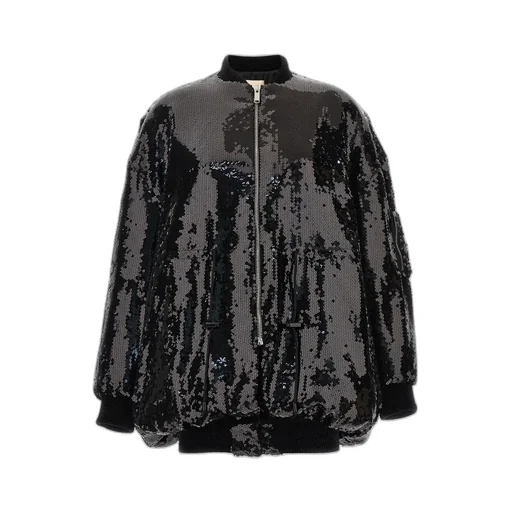 All-Over Sequin Embellished Bomber Jacket