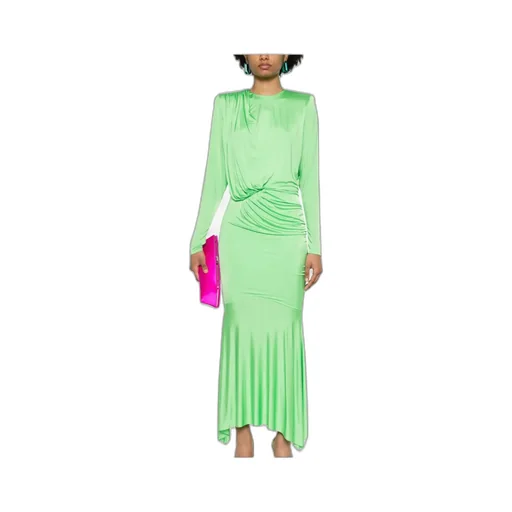 Pleated Satin Maxi Dress