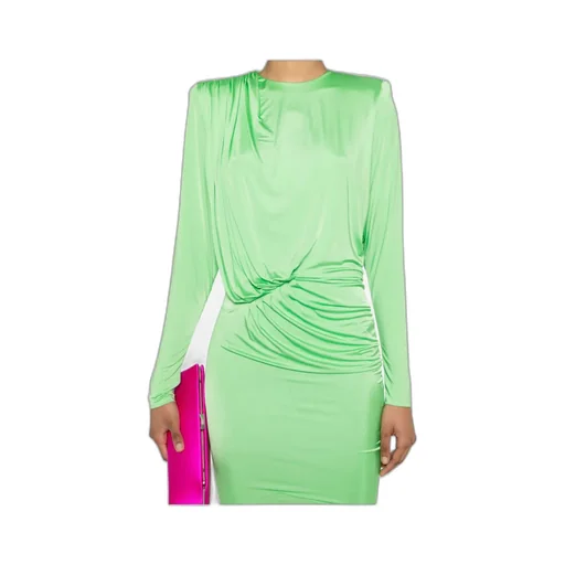 Pleated Satin Maxi Dress