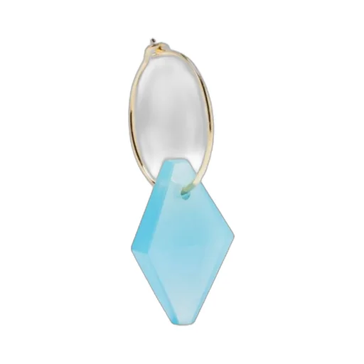 18Kt Yellow Gold Rombo Jade Earring