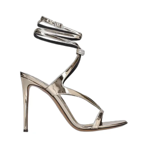 Metallic Effect Ankle Strap Sandals