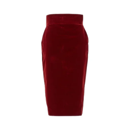 High Waist Velvet Midi Skirt