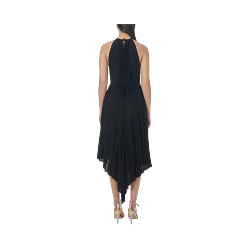 Halterneck Pleated Midi Dress
