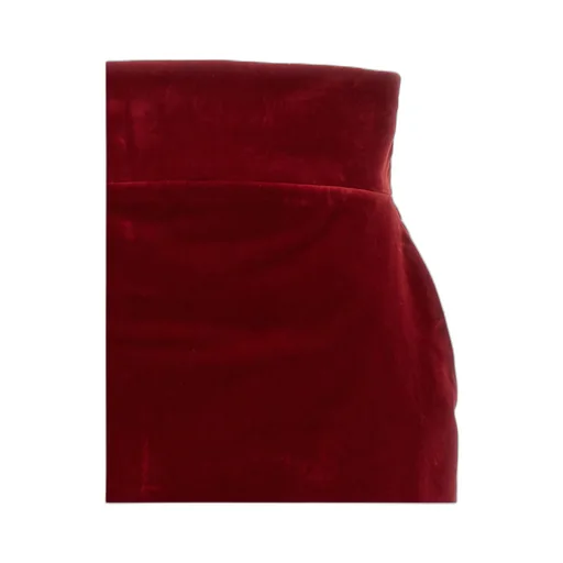 High Waist Velvet Midi Skirt
