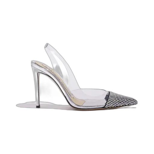 Amber Crystal-Embellished Slingback Pumps