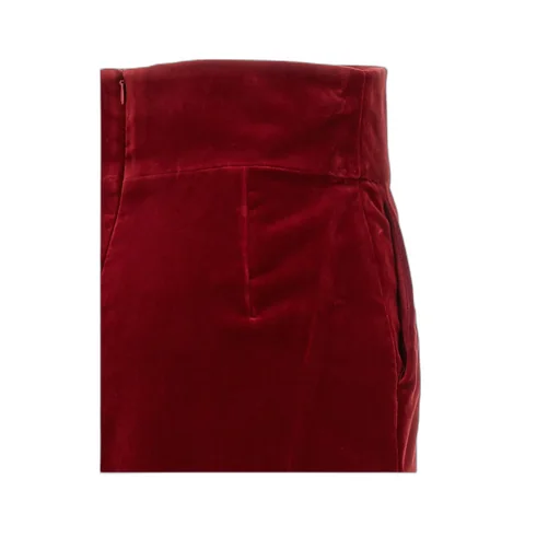 High Waist Velvet Midi Skirt