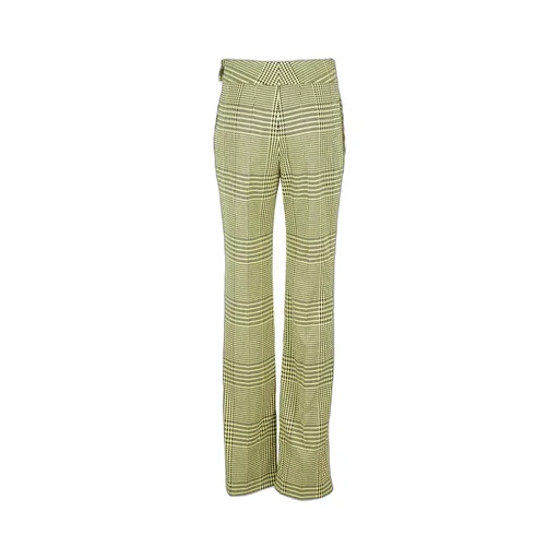 Checkered Straight-Leg Tailored Pants