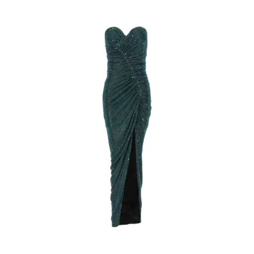 Embellished Ruched Strapless Maxi Dress