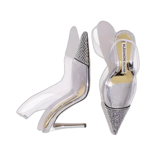 Amber Crystal-Embellished Slingback Pumps