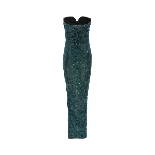 Embellished Ruched Strapless Maxi Dress