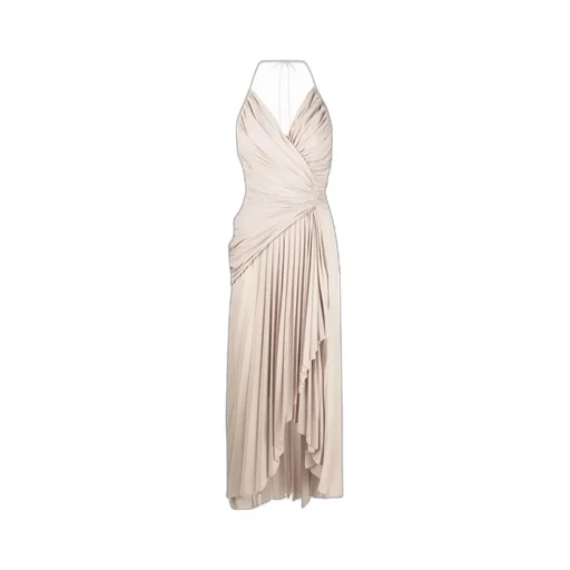 Draped Asymmetric Halterneck Dress