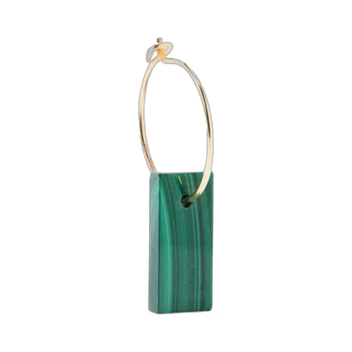 18Kt Yellow Gold Diaspro Malachite Earring